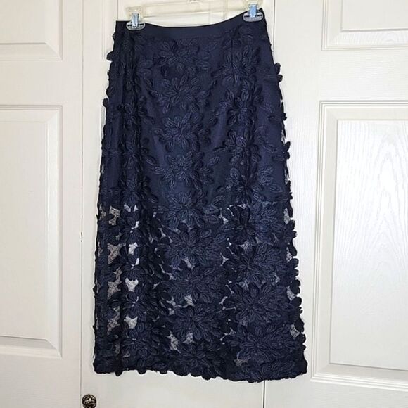 TOPSHOP Black Applique Skirt Size 6 NWT - Picture 4 of 13